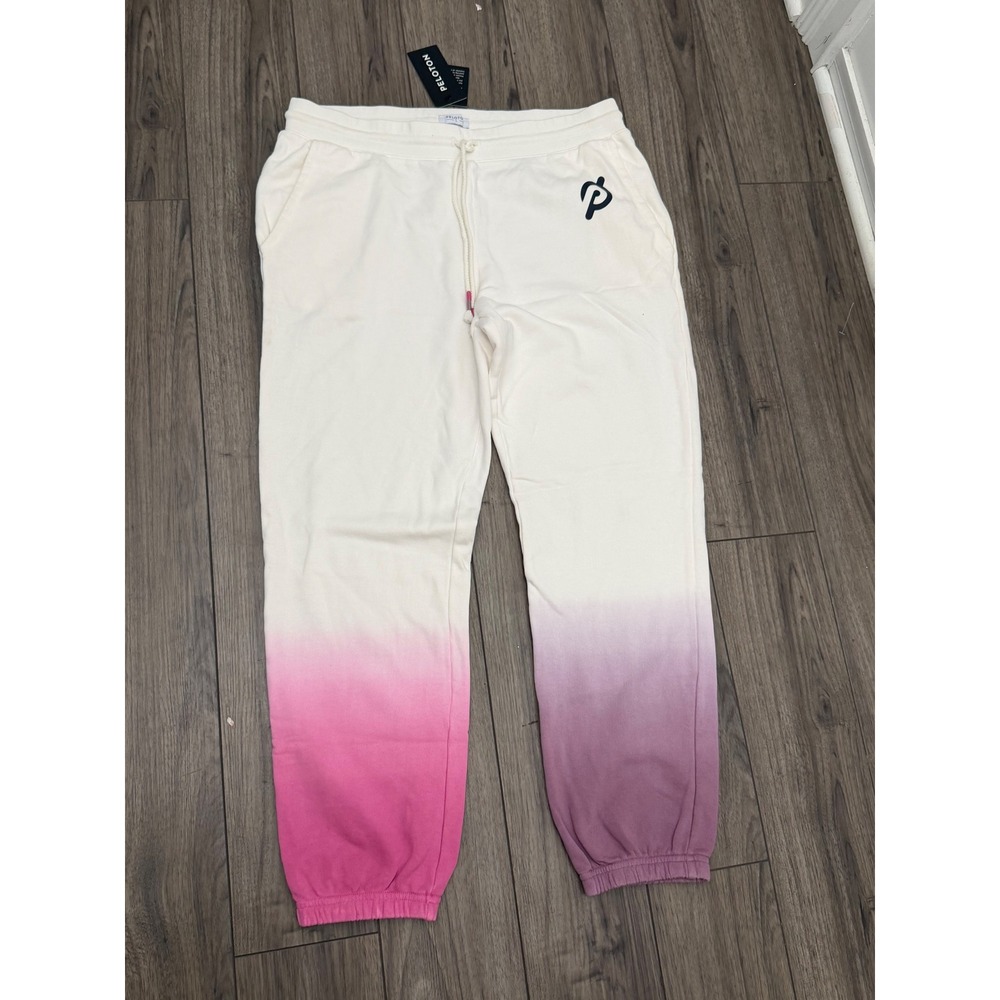 NWT Peloton Apparel Ombre Jogger Sweatpants White Pink Purple Gradient Large L
